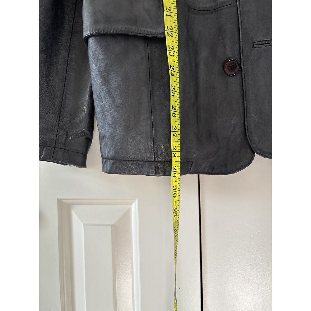 Conbipel Men's Black Real Leather Blazer Jacket 48 - Picture 11 of 12